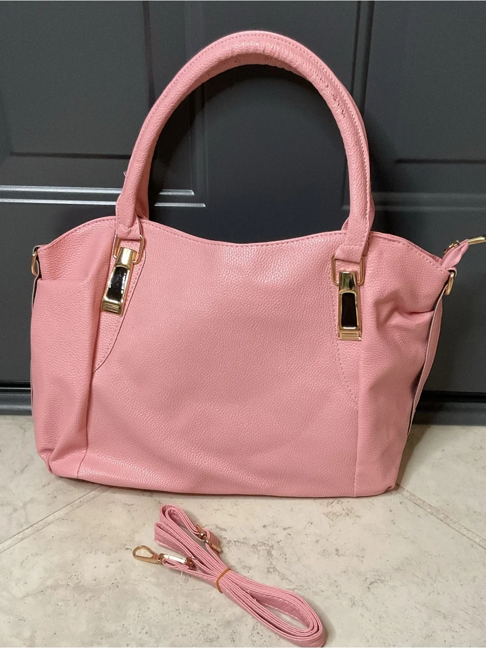 Soft Faux Leather Pink Women’s satchel Handbag. - Classic Everyday Carry